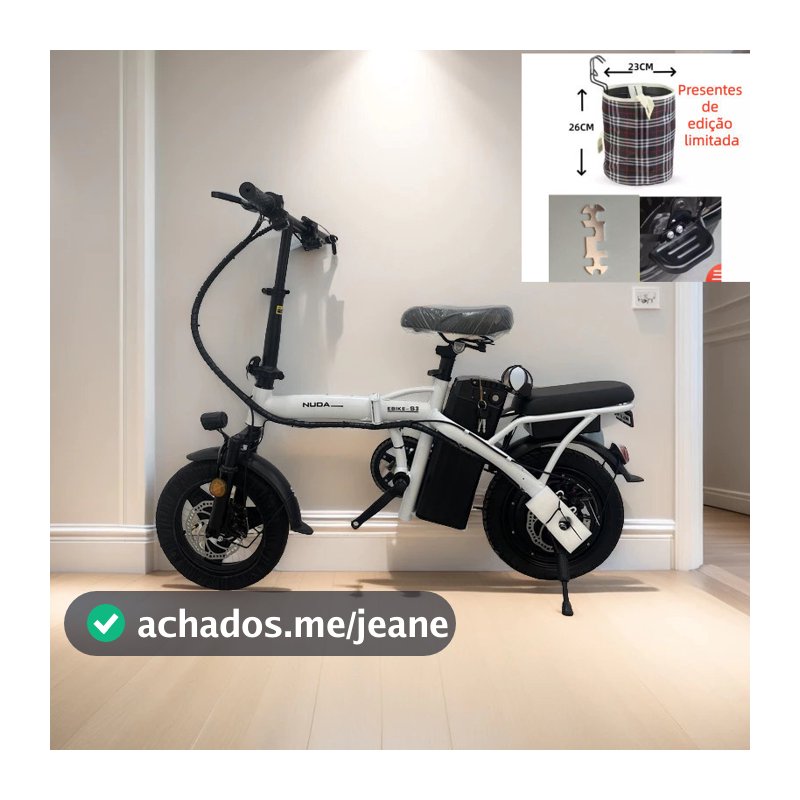 Bicicleta elétrica dobrável para adultos NUDA, pedal tripulado, compras ao ar livre, viagem