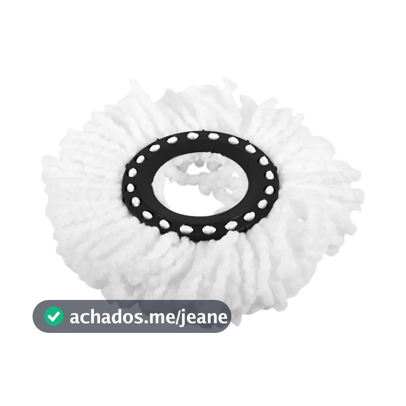 Kit 2 Refil de Microfibra Compatível com Mop Giratório Universal 8L Microfibra Reutilizável Universal 15,5cm