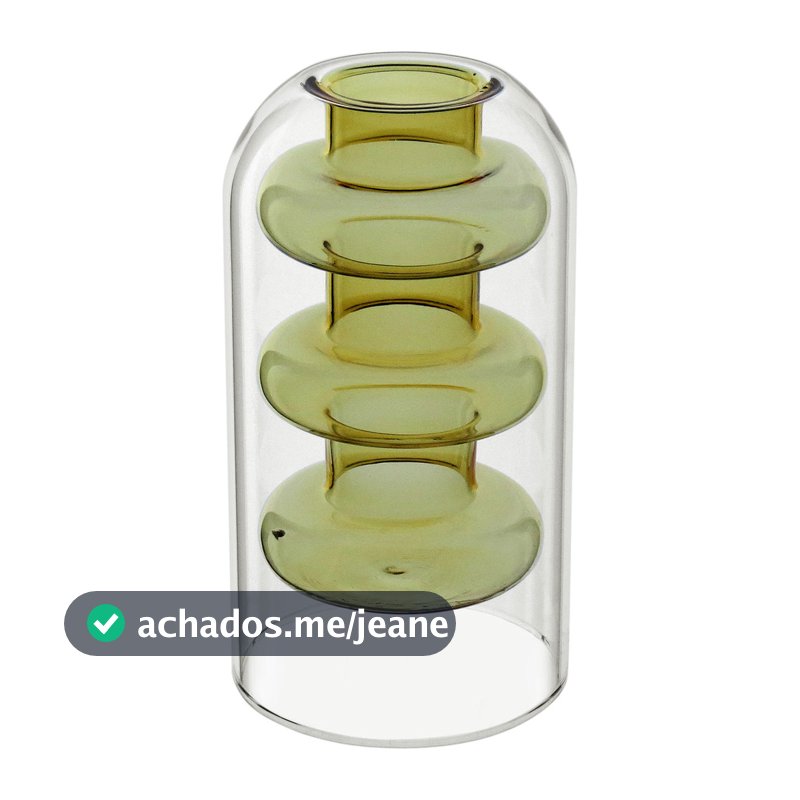 Vaso Decorativo Enfeite Planta Parede Dupla Borossilicato 15x8x8cm Âmbar Flores Suculenta Sala