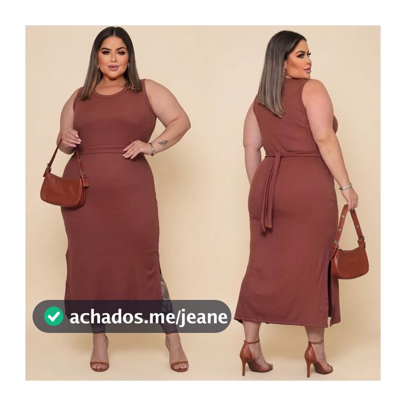 Vestido Feminino Canelado Midi Plus Size GG-G1-G2 Moda Elegante