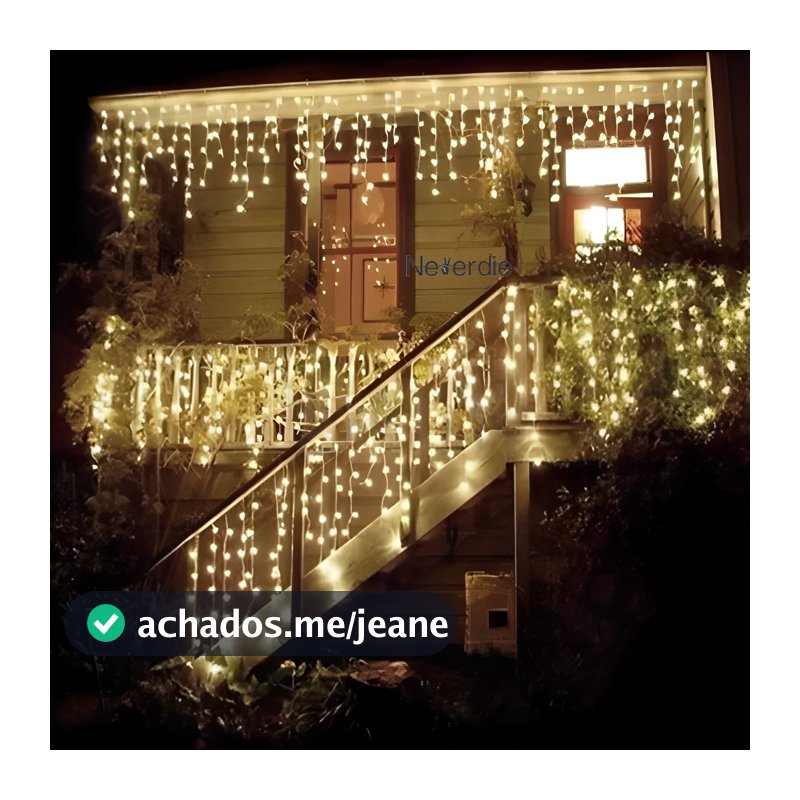 Cascata 200 Led's 110v/220v Fixo 5 M Natal para festas e decoração 200Cascata