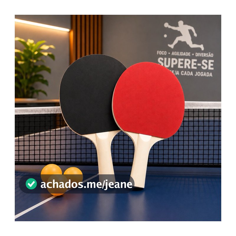 Kit 2 Raquetes Tênis de Mesa Profissional + 3 Bolas Ping Pong Brinquedo Diversão ENVIO IMEDIATO
