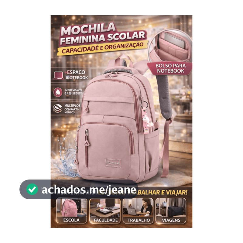 Mochila Bolsa Feminina Coreana Resistente Escolar-Passeio-Trabalho Grande Impermeável