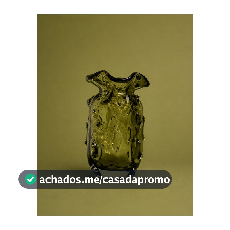 Vaso Decorativo Murano Verde Esmeralda Trouxinha 12x20cm Casa E Decor Sala