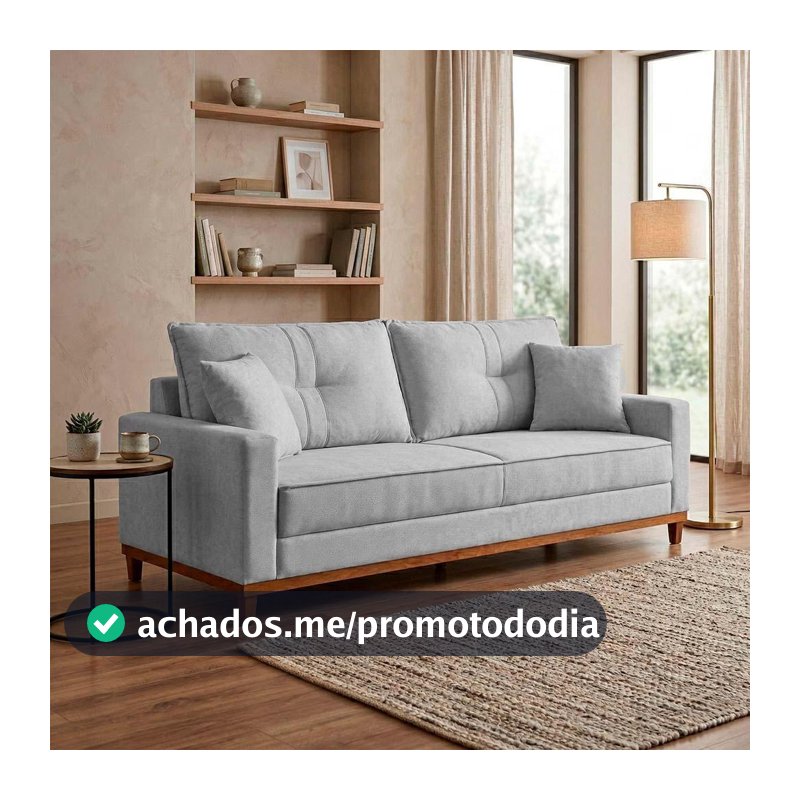 Sofá Living Malibu 2,30m Cinza Bouclê - King House