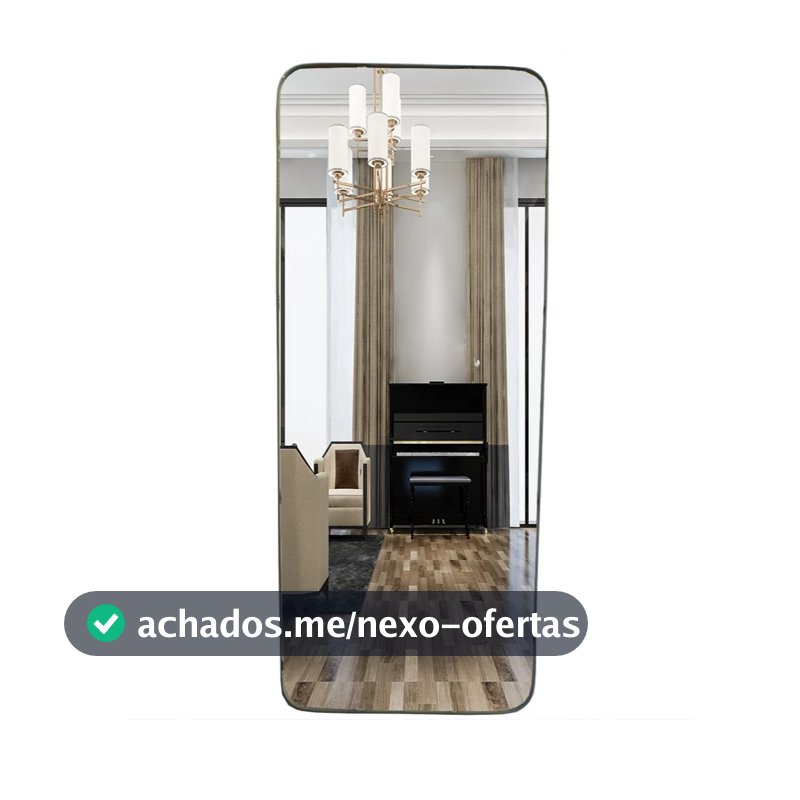 Espelho Retangular Moldura Em Alumínio 170cm x 70cm Grande Corpo Inteiro