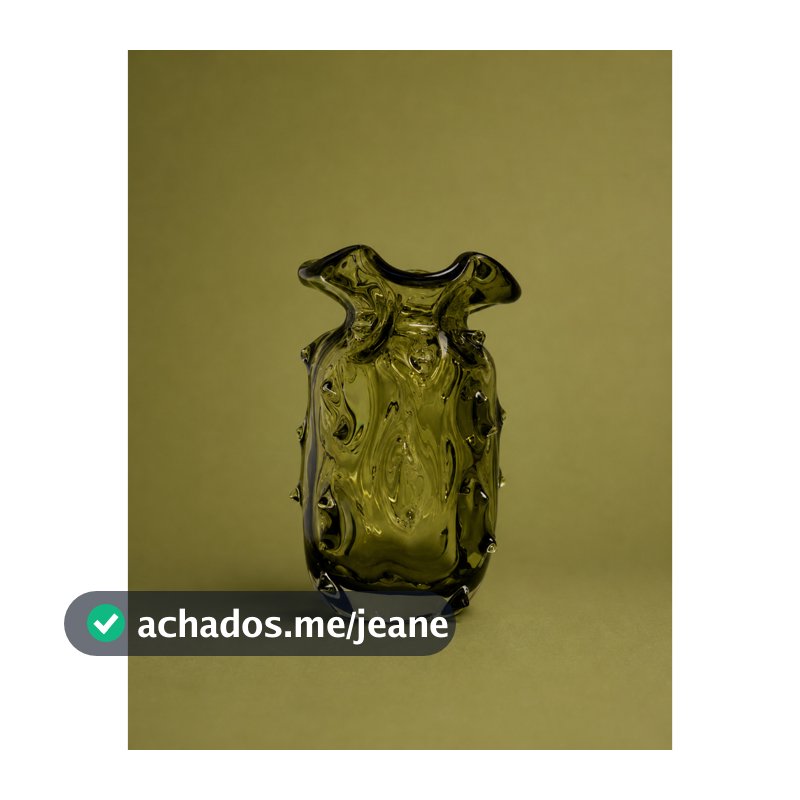 Vaso Decorativo Murano Verde Esmeralda Trouxinha 12x20cm Casa E Decor Sala