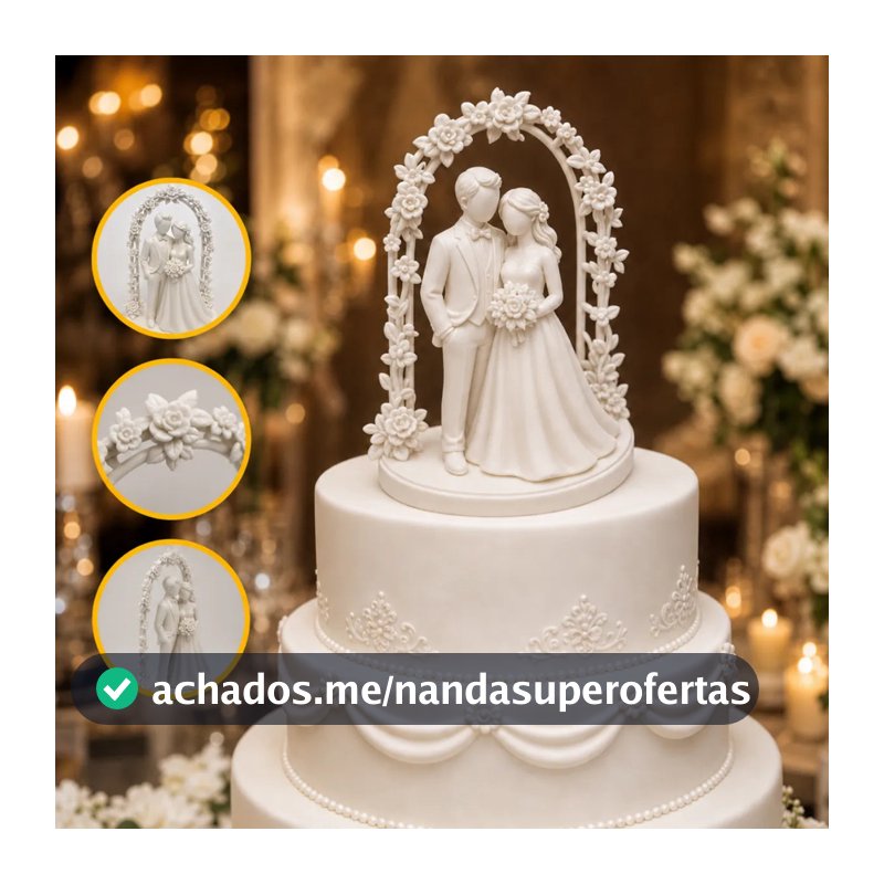 Topo Bolo Casamento Noivinhos Minimalista Decorativo Bodas Eventos Elegante Charmoso Festa Cerimônia