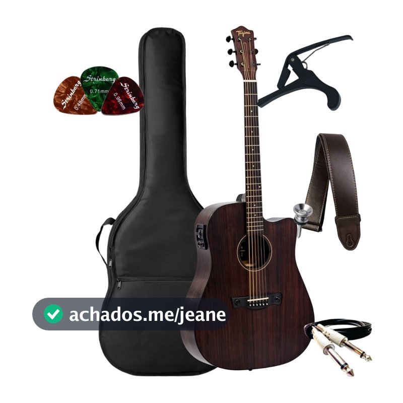 Kit Violão Tagima Kansas Elétrico Latin America Gran Reserva + Acessórios