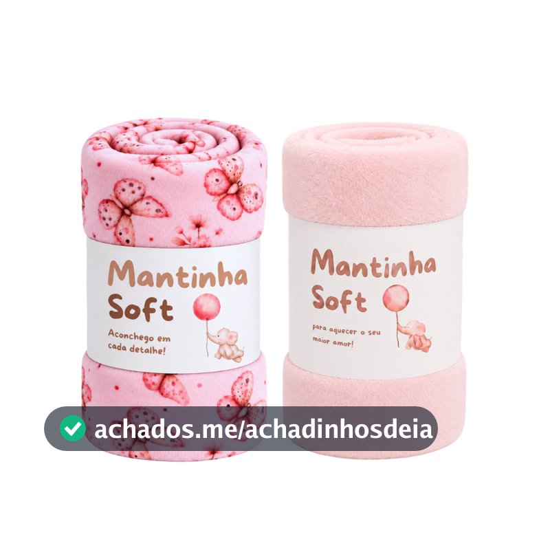 Kit 2 Mantas Bebê Cobertor Macia Quentinha Enxoval Maternidade Menor Preço
