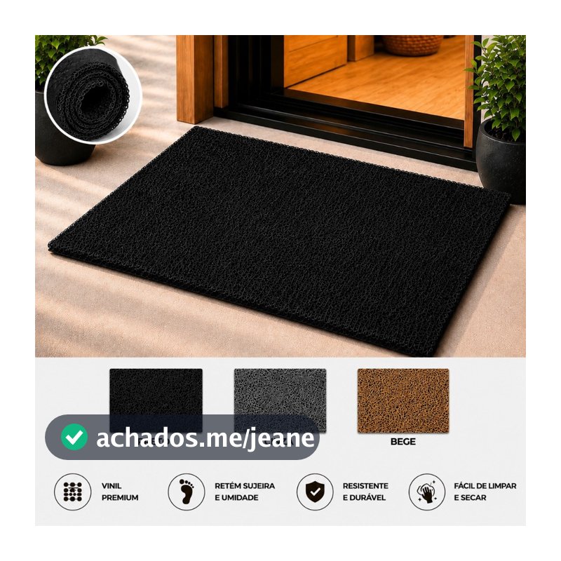 Tapete Porta de Entrada 40x75cm Capacho Antiderrapante Lavável Interno/Externo