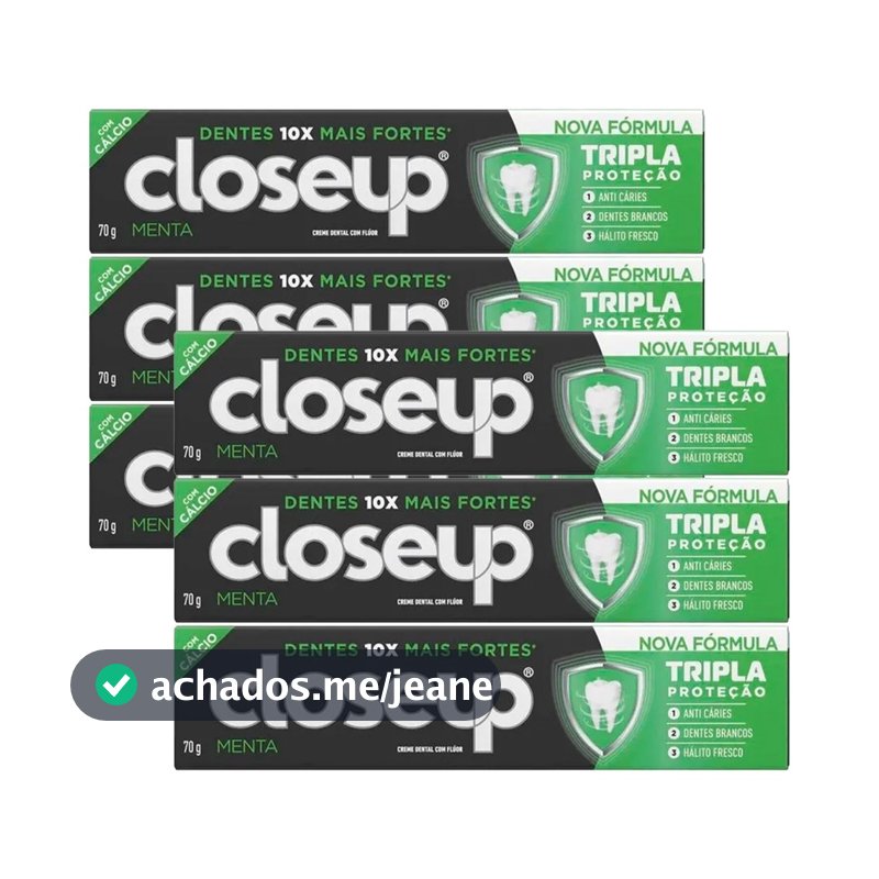 Kit 6 und Creme Dental Close Up Triple Menta 70g