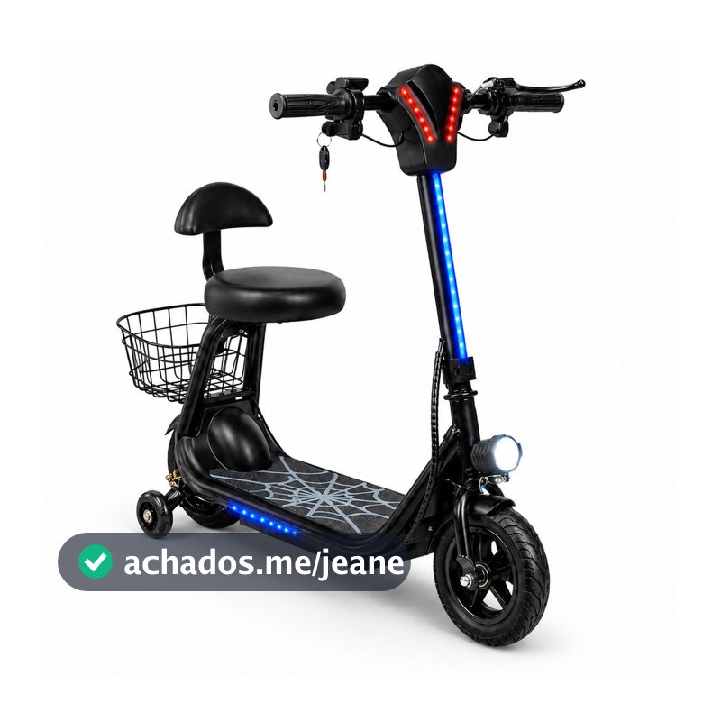 Patinete Elétrico Infantil Scooter C/ Banco Assento 250W Pronta Entrega