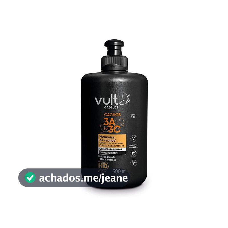 Vult Creme para Pentear Definição Suave Cachos 3A a 3C 300ml