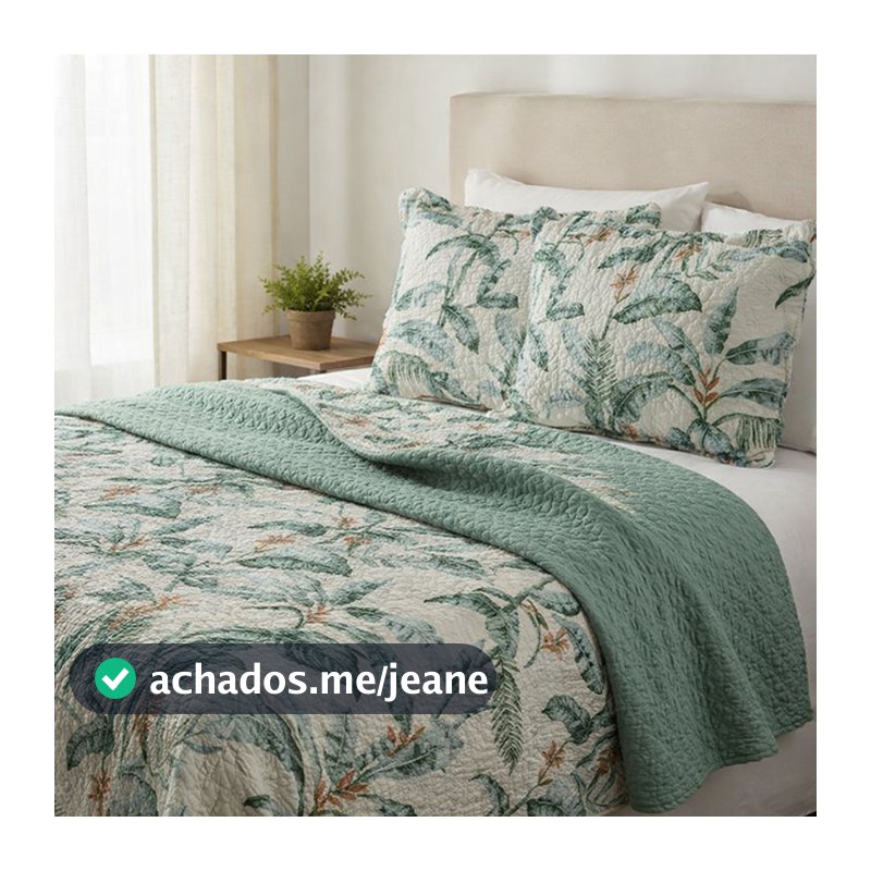 Colcha Cobre Leito Colcha Matelado 03 Peças Dupla Face Solteiro Casal Queen King  Casa Dona
