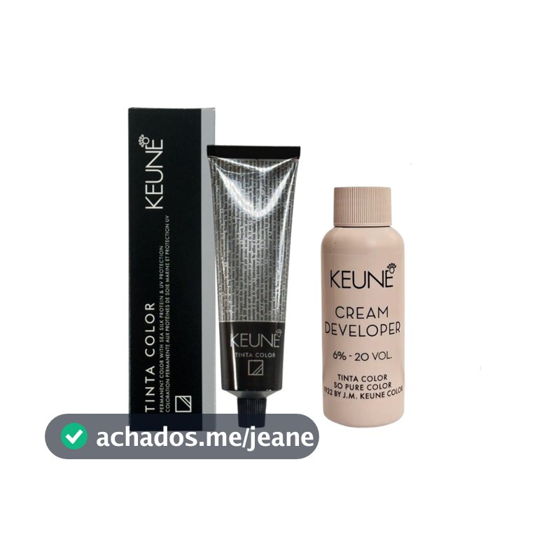 Kit Tinta Keune Color 60ml + Ox Cream Dev 20vol 6% 60ml