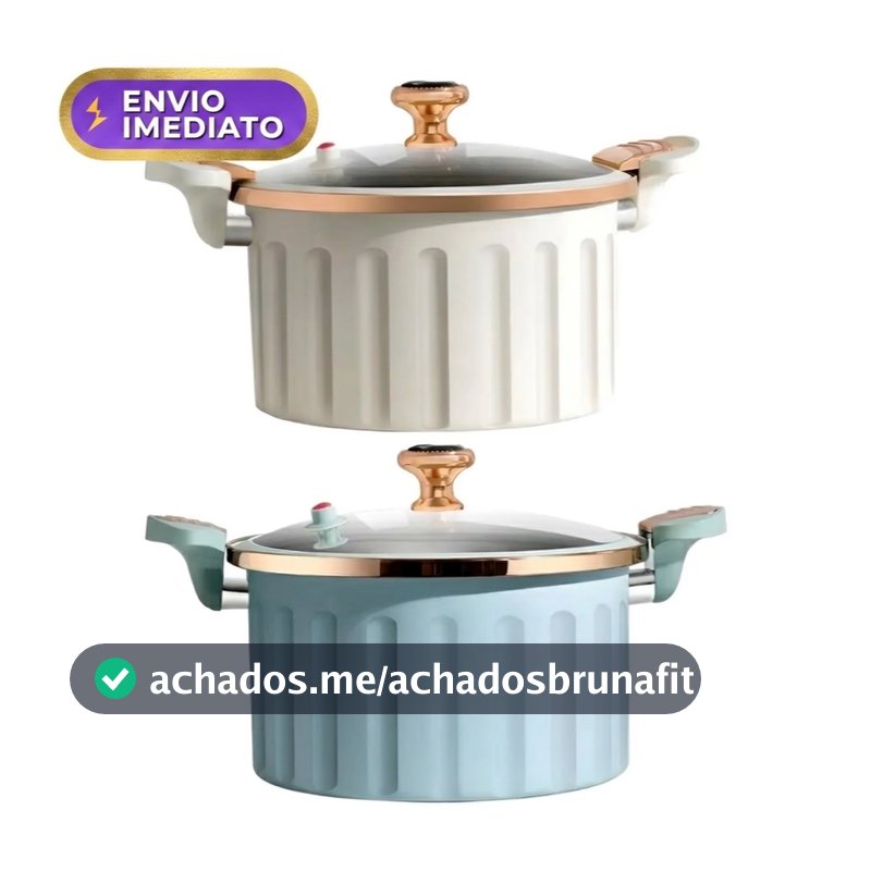 Panela de Micro Pressão Antiaderente 7 Litros Off White para Fogão a Gás