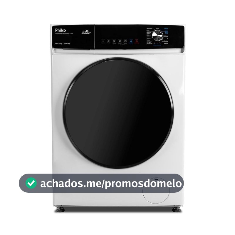 Lava e Seca Philco 11kg PLS11A Eco Invertplus 16 Programas Lavagem Branca