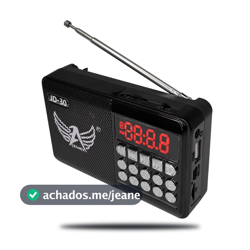 mini Rádio Fm Portátil Bluetooth com Display digital Entrada Usb SD