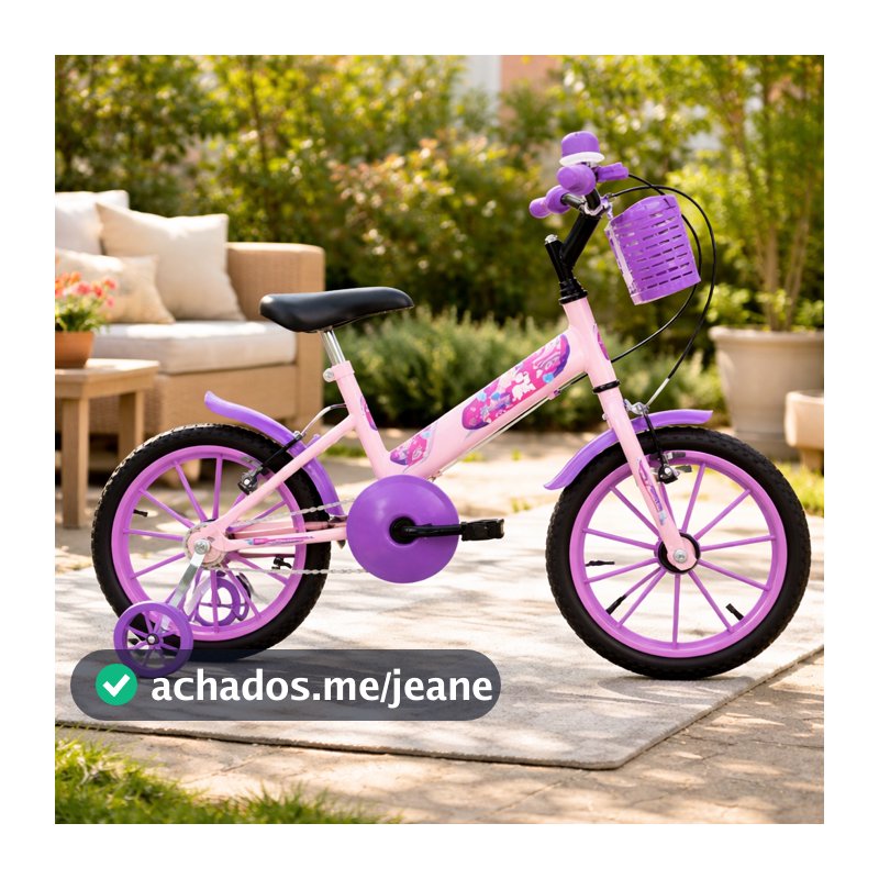 Bicicleta Infantil Ultra Kids Menina Rosa Aro 16 Com Rodinha Cestinha Bike Ultrabike Feminina