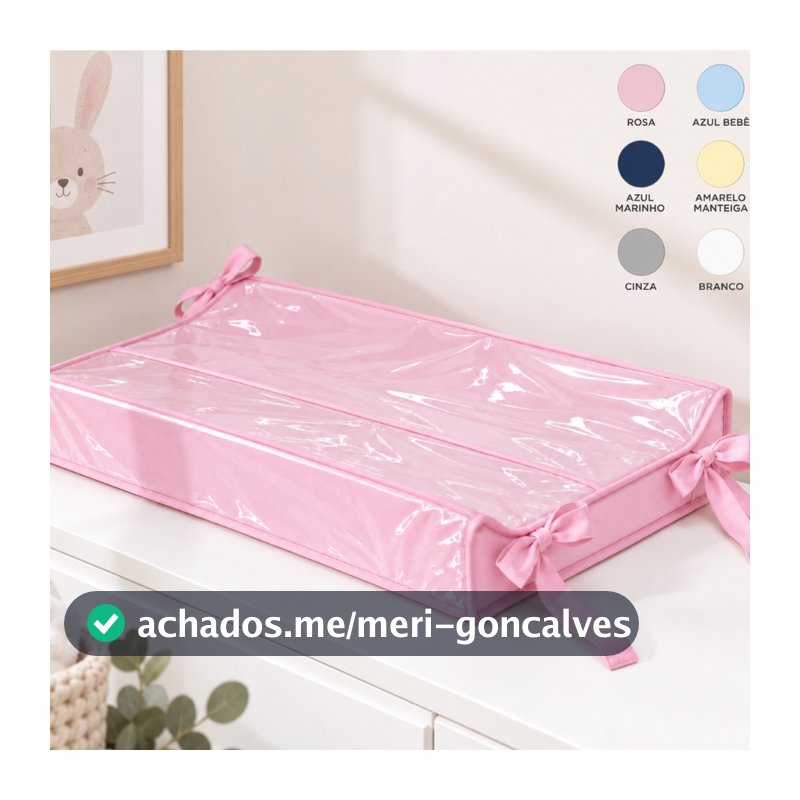 Trocador de Fraldas Bebê Plastificado Impermeável Anatômico Americano para Cômoda