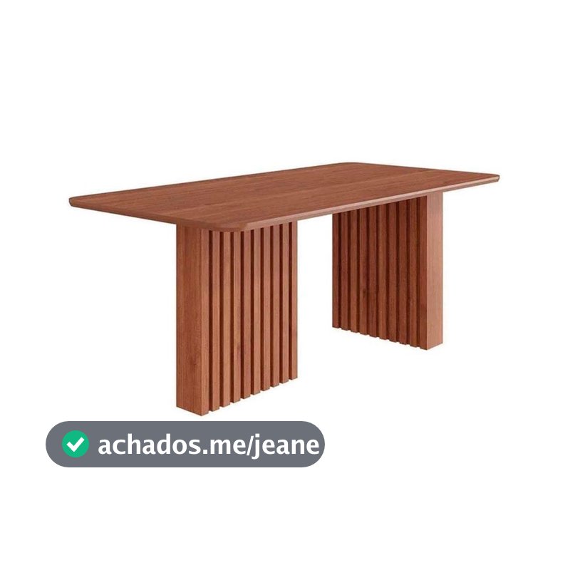 Mesa de Sala Jantar Ester c/ Tampo Madeirado 210x100cm Cinamomo - Cimol