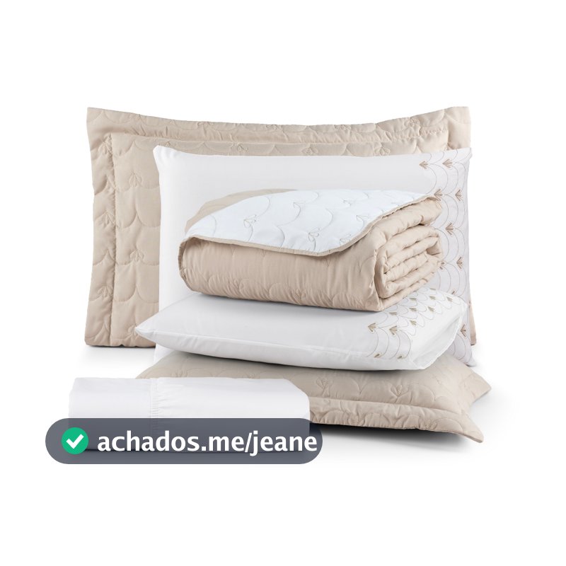 Kit 6 Peças 200 Fios Acetinado Casal Queen King Bordado Completo Ideale