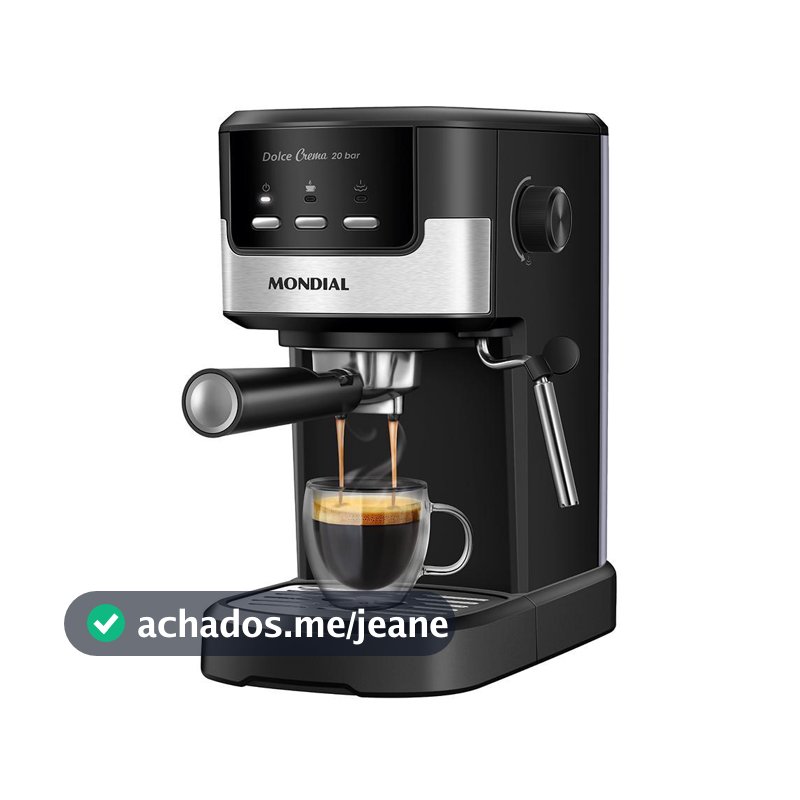Cafeteira Espresso Dolce Crema 20 Bar Mondial Preto/Inox 1200W - C-21-E-CNP