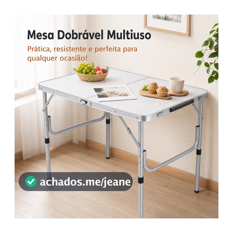 Mesa Portátil com Pés Dobráveis Leve e Resistente Ideal para Camping Praia e Áreas Externas e Uso Doméstico