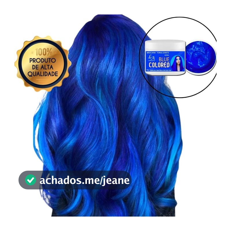 Tonalizante Azul Blue - Mechas Azuis fácil - S/ Amônia - Resultado 100% Natural La cosméticos 300g
