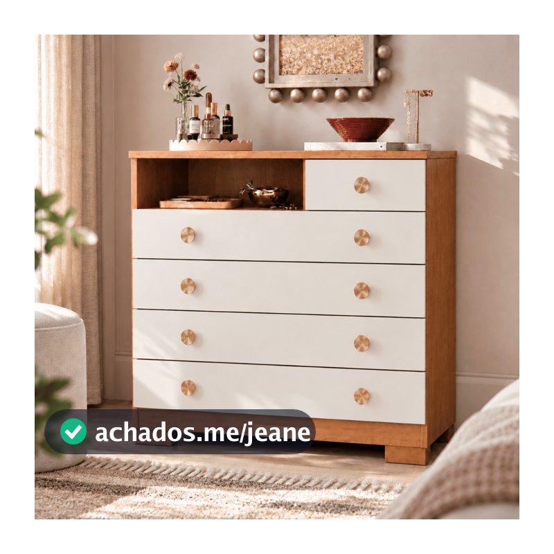 Cômoda 5 Gavetas Para Quarto Casal Solteiro C/ Pés Corrediças Telescópicas Organizador Roupas Select
