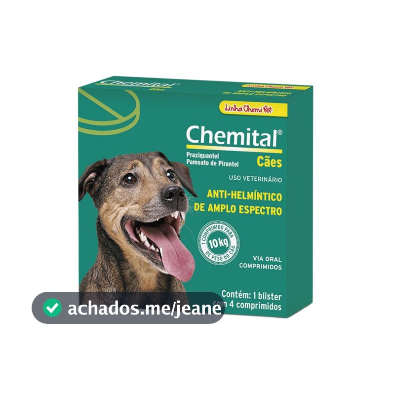 Chemital Chemitec Vermífugo para Cães - 4 Comprimidos