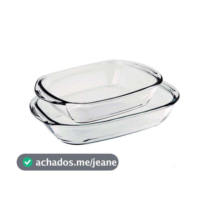 Conjunto de Assadeiras Retangular Nadir Sempre em Vidro 2 Peças
