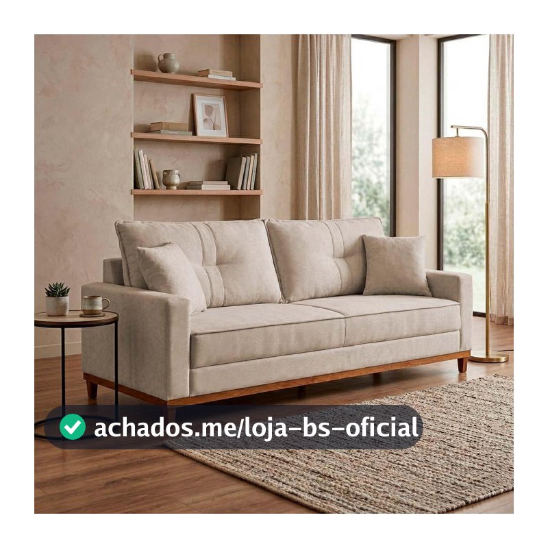 Sofá Living Malibu 2,30m Bege Bouclê - King House