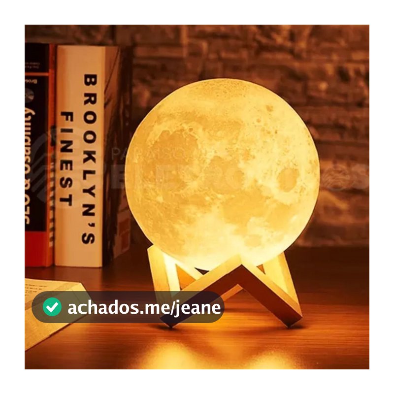Luminária De Lua Cheia 3D Led Abajur Decoração