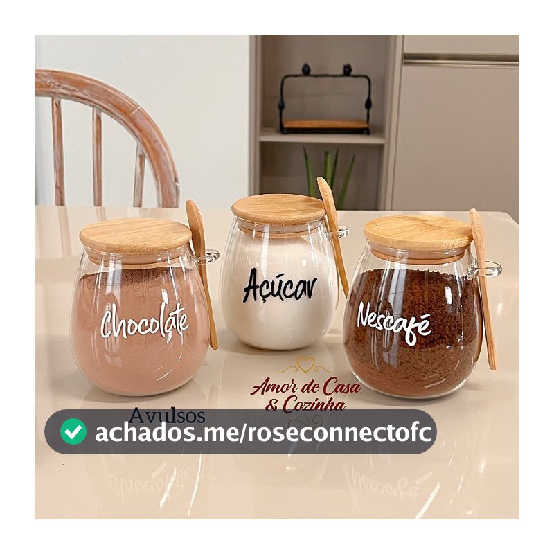 ESCOLHA A PERSONALIZAÇÃO 750ML POTE STYLE TAMPA E COLHER DE BAMBU AVULSO