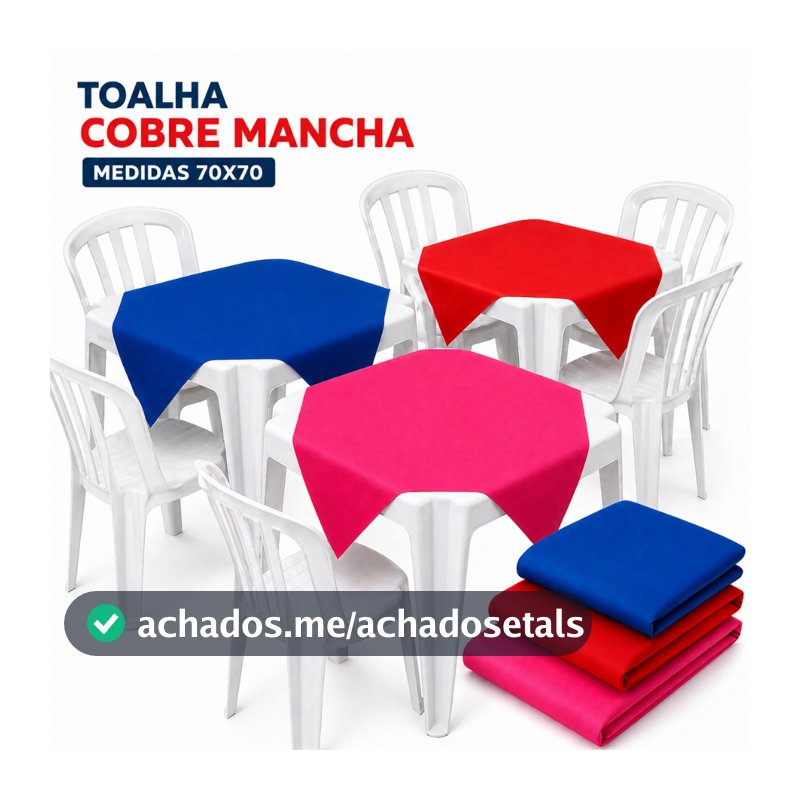 Kit 5 a 25 Toalhas de Mesa Cobre Manchas Quadrada 70x70cm Aniversário Festa Eventos Cores