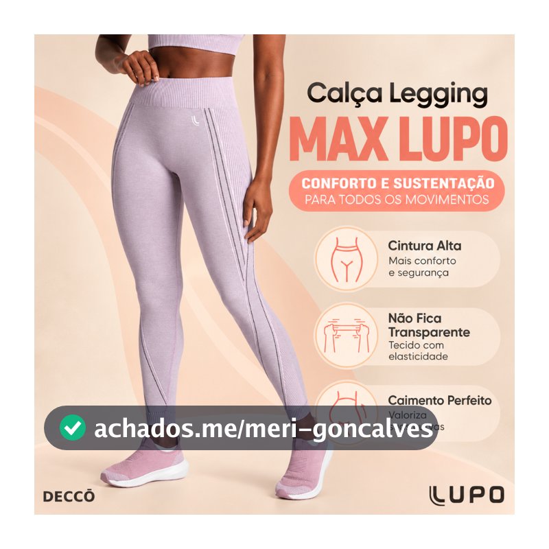 Calça Leg Legging Max Lupo Sport Tecnologia Sem Costura Seamless Dry para Treino de Alto Rendimento