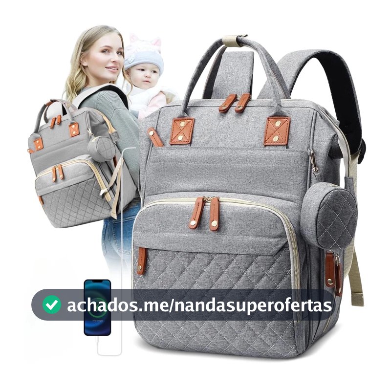 Mochila Original À Prova D'água Para Maternidade Com Porta-Garrafas E Fraldas Meninas Meninos