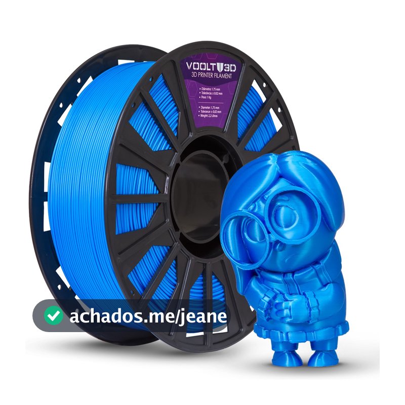 Filamento PLA Azul Velvet Premium 1Kg 1,75mm Efeito Aveludado Impressora 3D FDM Voolt3D Oficial