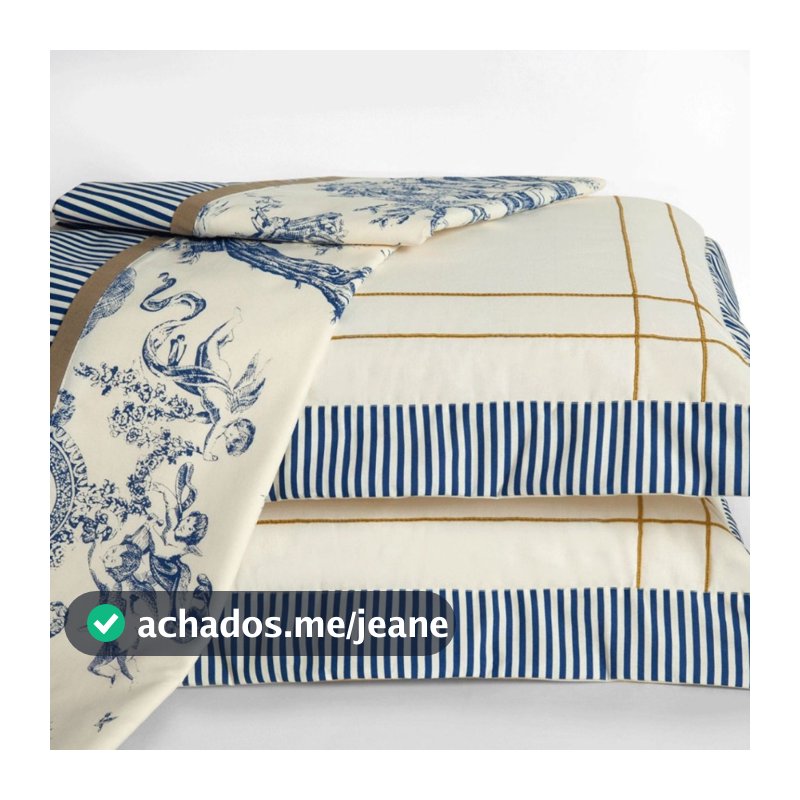 Conjunto Cama Queen Size Laurence Lençol Estampado 100% Algodao