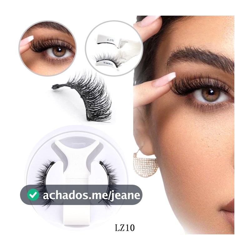 Conjunto De Cílios Postiços Magnéticos 3D , (1 Par) Pacote De 4 Peças . Reutilizável , natural E De Longa Duração , Resi