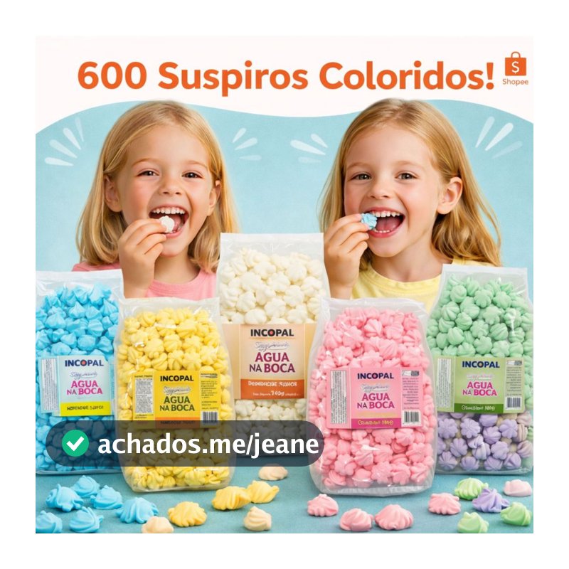 600 Mini Suspiro Colorido p/ lembrancinha - 3x 140g Incopal