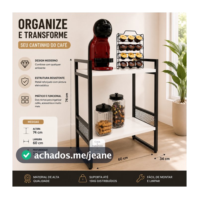 Mesa Aparador  de Apoio Lateral Estilo Industrial - COD 94