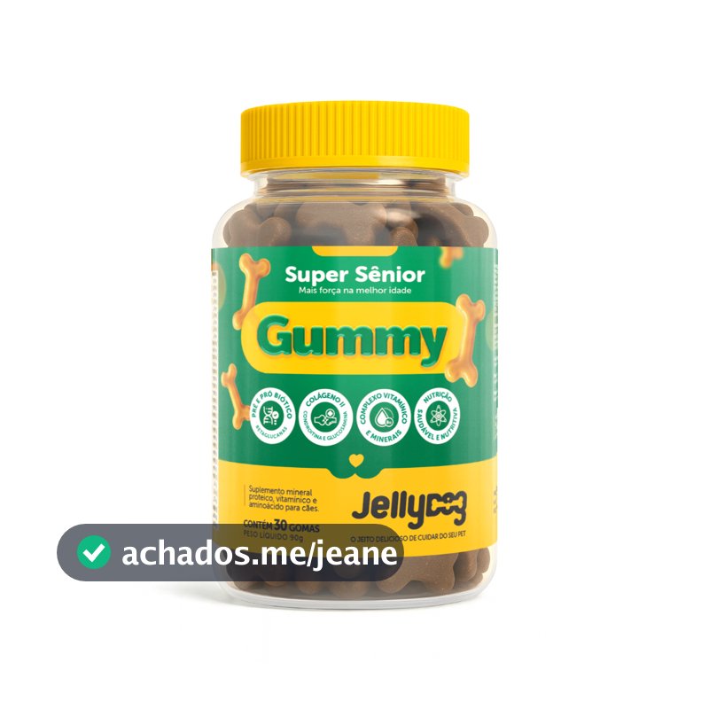 Suplemento para Cães Idosos Super Sênior Gummy | Articulações, Imunidade, Pele e Pelo | Uso Diário