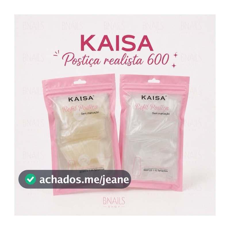 Postiça Realista KAISA 600 Unidades Bailarina Curvatura C Natural e Transparente
