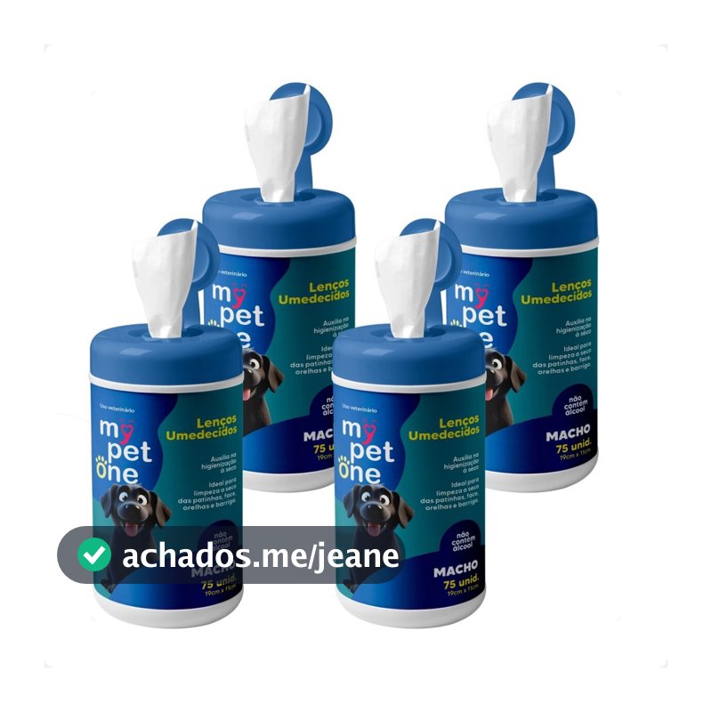 Kit 4 Lenço Umedecido Machos Mypetone - 75 Unidades