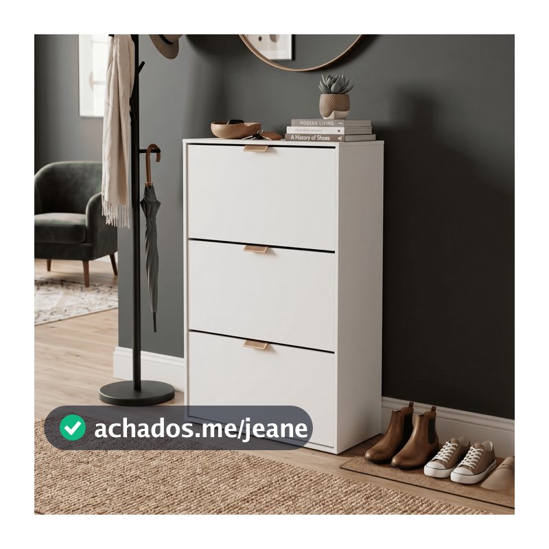 Sapateira Para Calçados 3 Portas Basculante Armário Vertical Multiuso