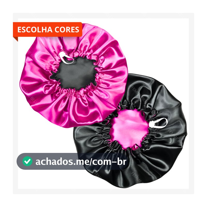 Touca de Cetim Dupla Face Ajustável + xuxinha
