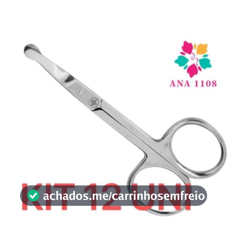 ANA1108 KIT 12 PCS Tesoura Tesourinha Cortar Unha Sobrancelha Cílios Cortador p/ Unhas bebes